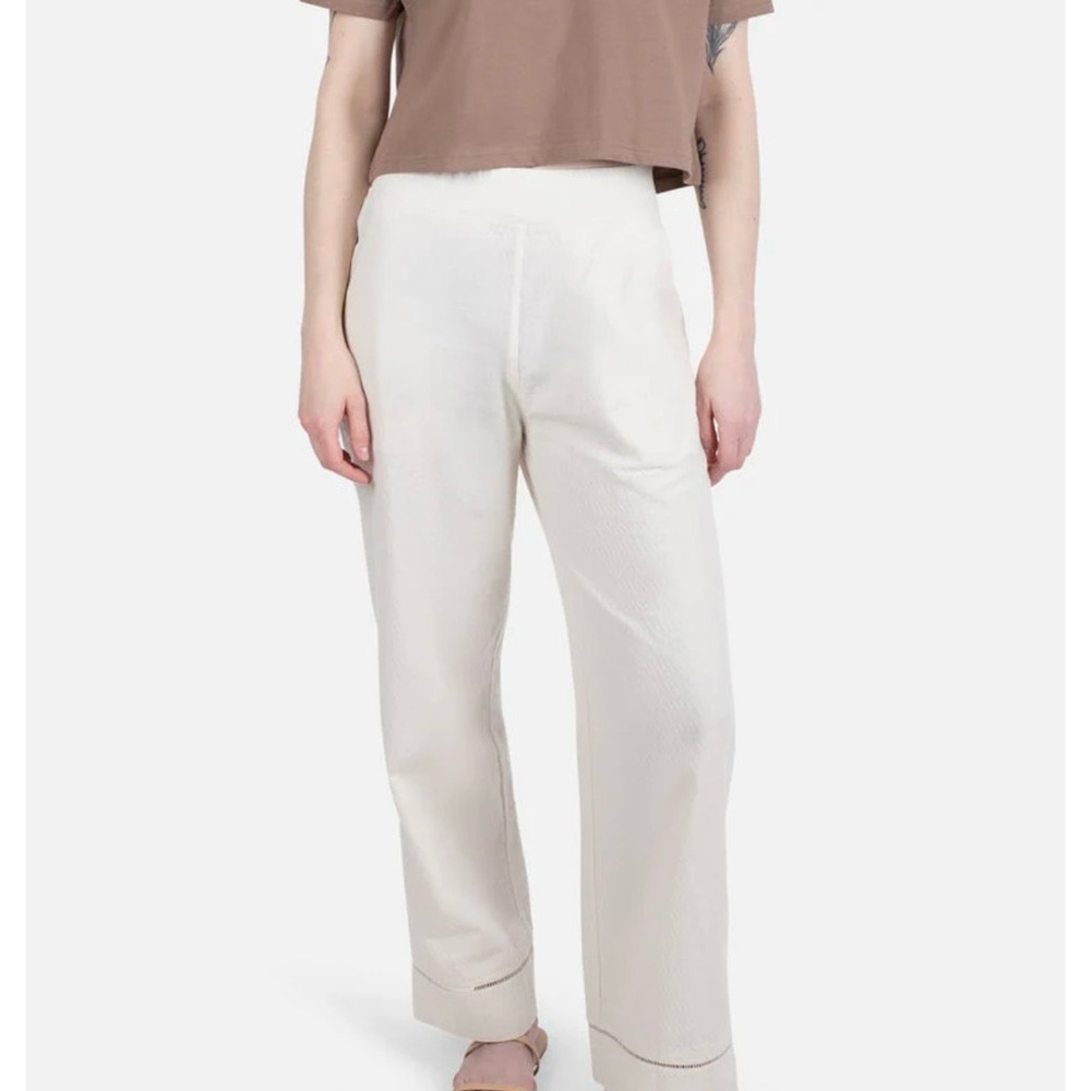 Chic Cream Wide Leg Women's Pants